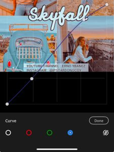 Blue circle color curve Skyfall preset